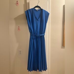 Gorgeous Blue Vintage V-Neck Dress Eur Size 42